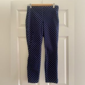 Old Navy Wow Polka Dot Pants Size 4 Navy White 97% Cotton Slight Stretch
